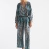 Clothing Mela Purdie | Mela Purdie Print Silk Pace Pant Peacock