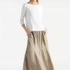 Clothing Mela Purdie | Mela Purdie Pure Linen Palazzo Skirt Willow