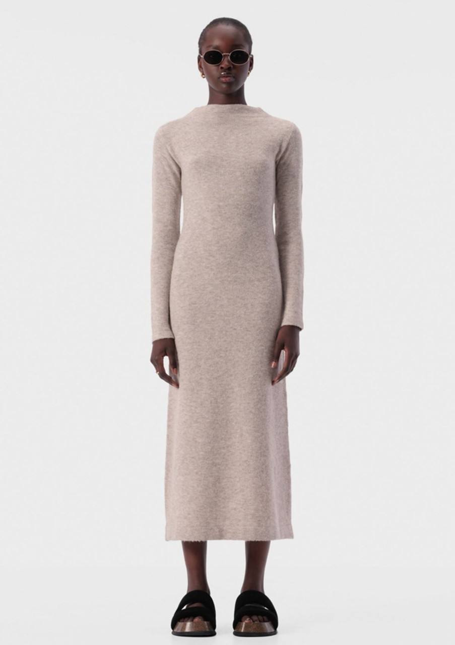 Clothing Elka Collective | Elka Collective Oslo Knit Dress Oatmarle