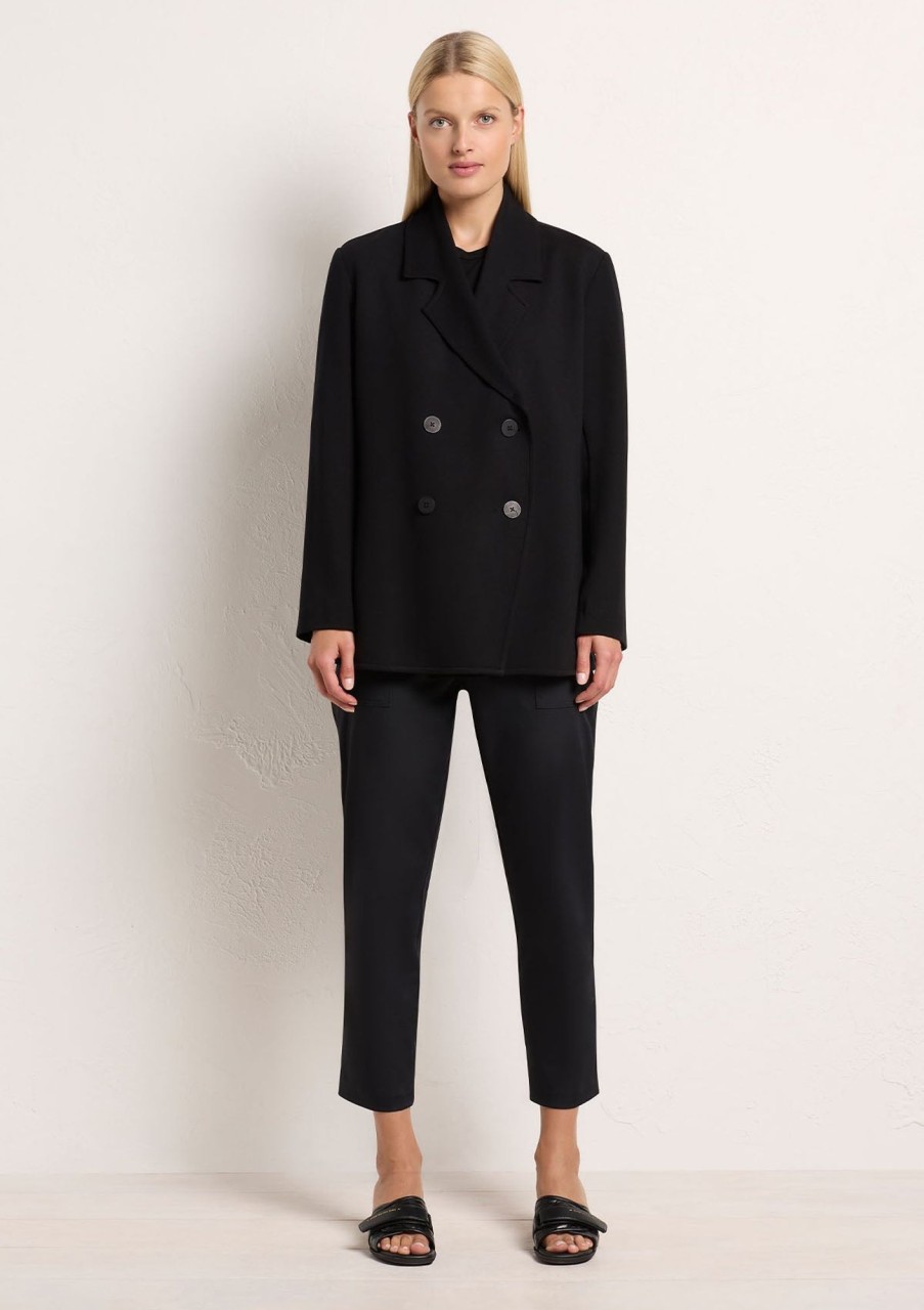 Clothing Mela Purdie | Mela Purdie Polished Ponte Profile Blazer Black