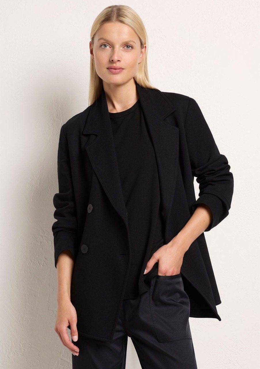 Clothing Mela Purdie | Mela Purdie Polished Ponte Profile Blazer Black