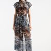 Clothing Mela Purdie | Mela Purdie Desert Silk Print Ss Soft Dress Canopy