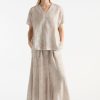 Clothing Mela Purdie | Mela Purdie Shell Linen Palazzo Skirt Tortoise