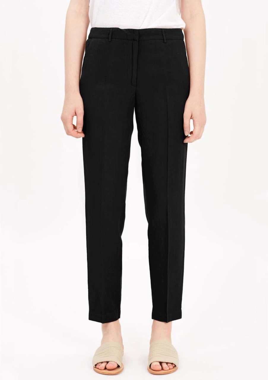 Clothing PROMANDÈRE | Pomandere Linen Crop Trouser Ivory