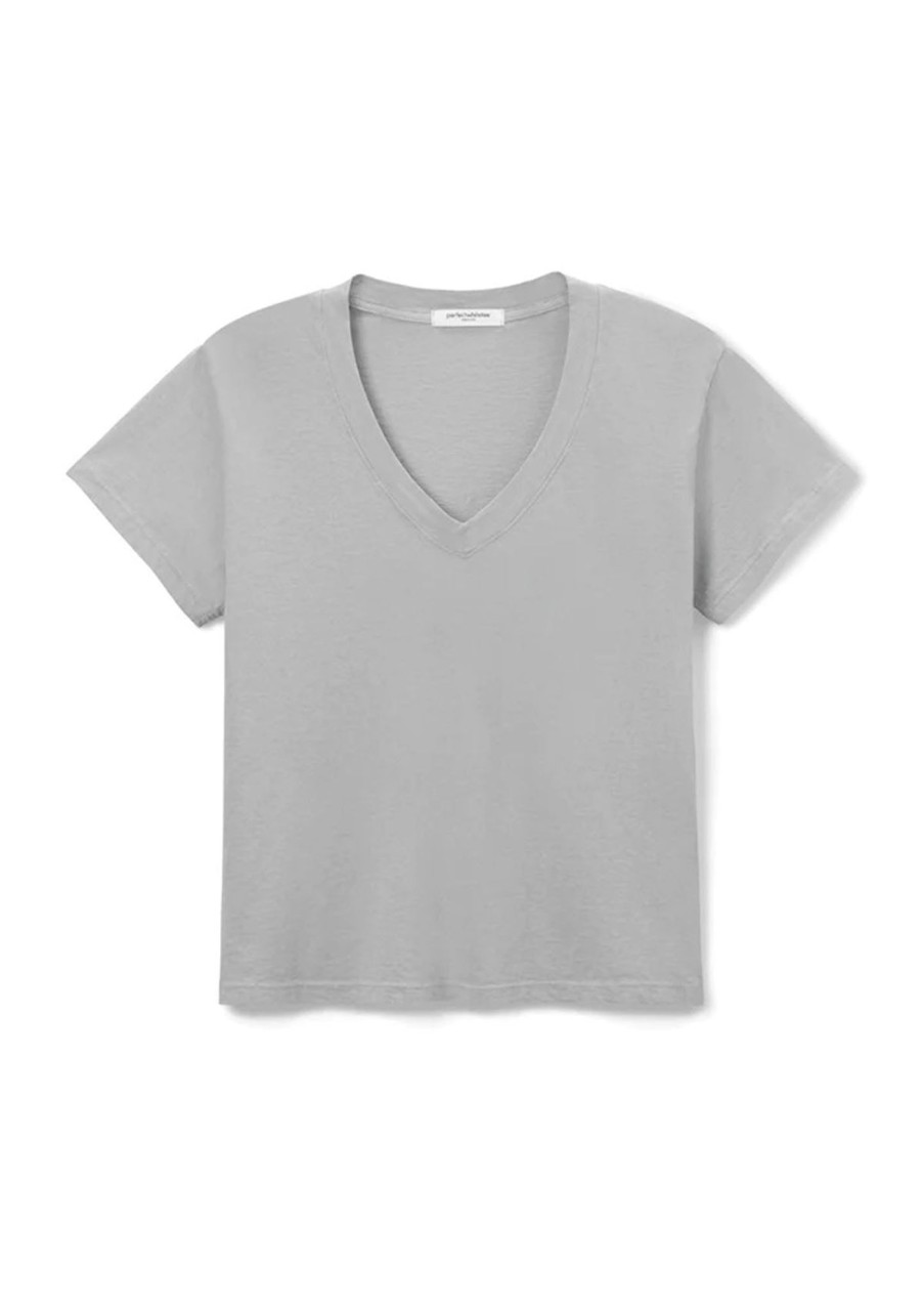 Clothing Perfect White Tee | Perfect White Tee Hendrix Basic V Neck Aluminum