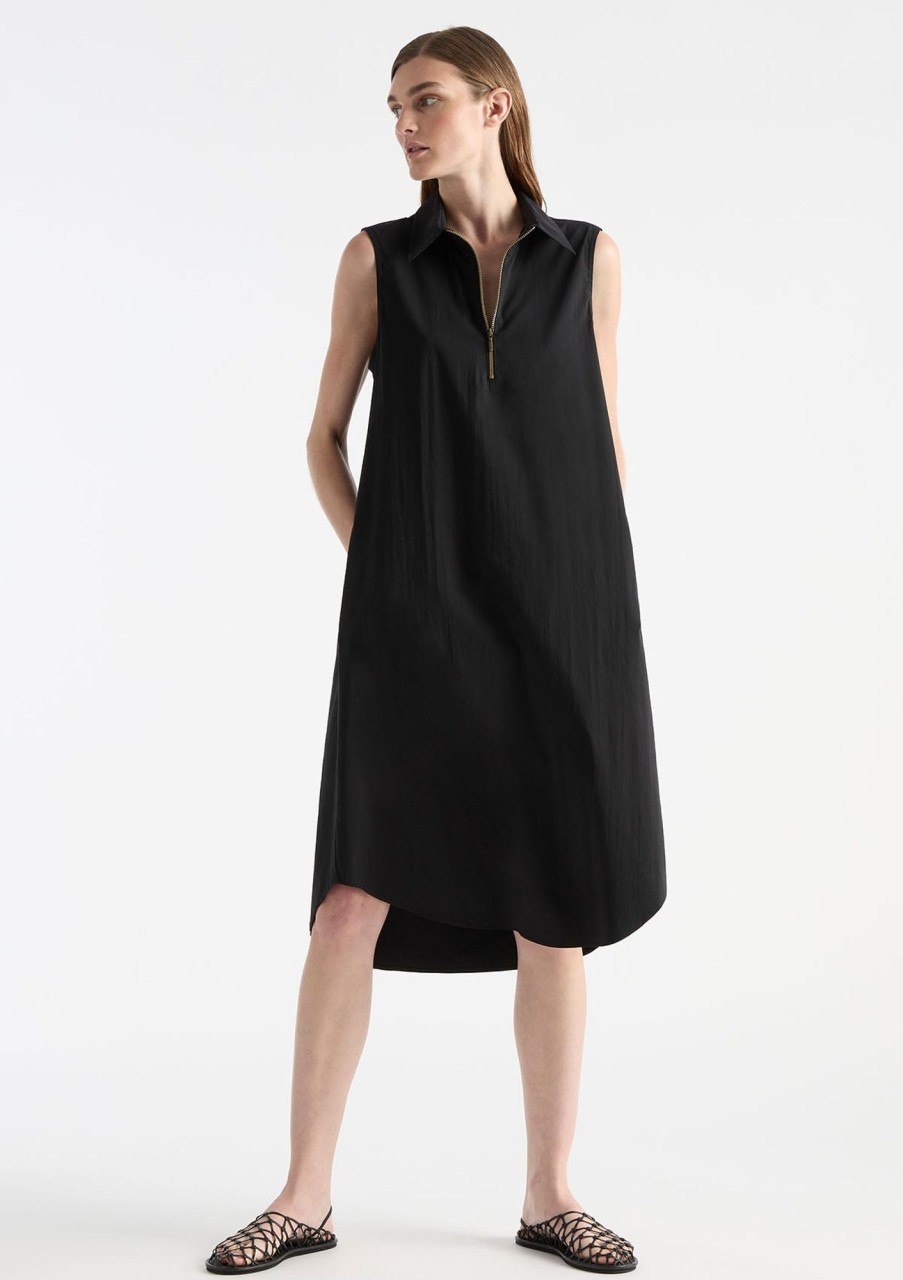 Clothing Mela Purdie | Mela Purdie Microprene Zip Tank Dress Black