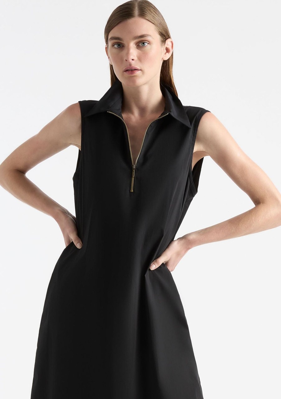 Clothing Mela Purdie | Mela Purdie Microprene Zip Tank Dress Black