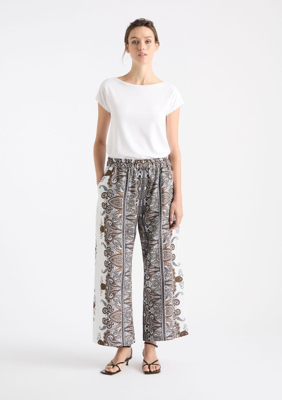 Clothing Mela Purdie | Mela Purdie Print Linen Pace Pant Lattice