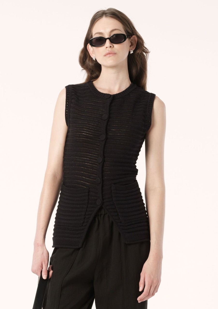 Clothing Elka Collective | Elka Collective Rohe Knit Vest Black