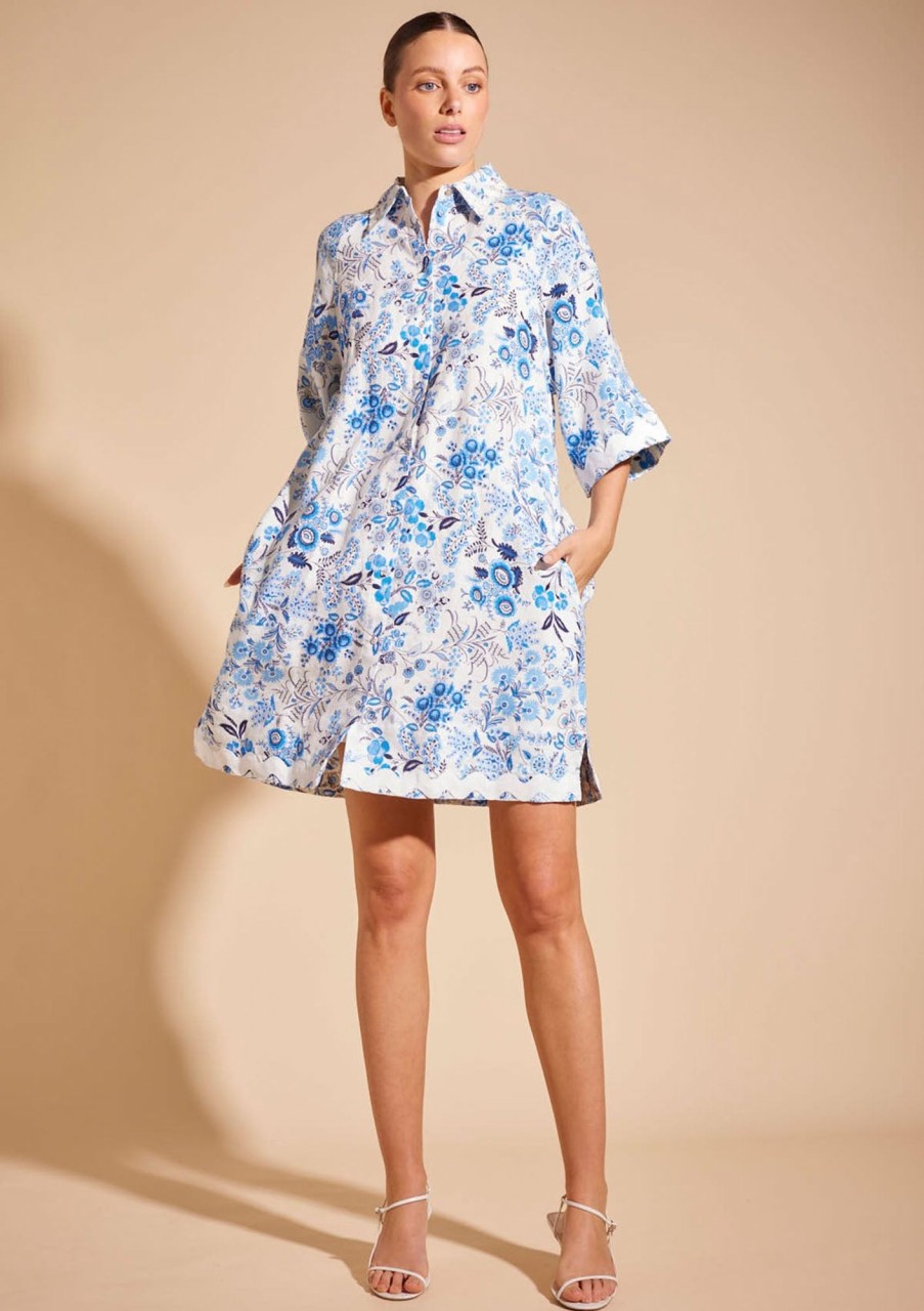 Clothing Alessandra | Alessandra Aurienne Dress Nina Periwinkle Print