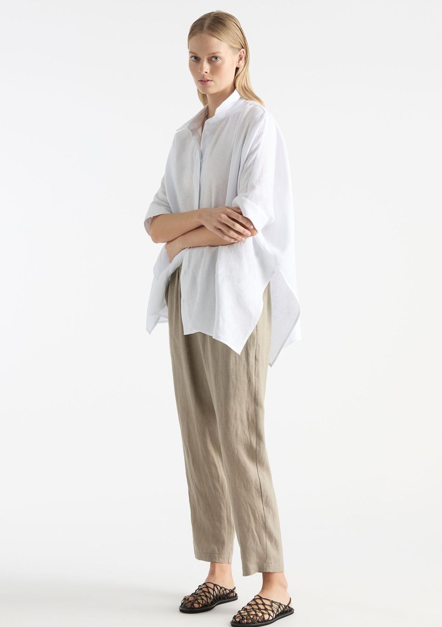 Clothing Mela Purdie | Mela Purdie Pure Linen Soft Capri