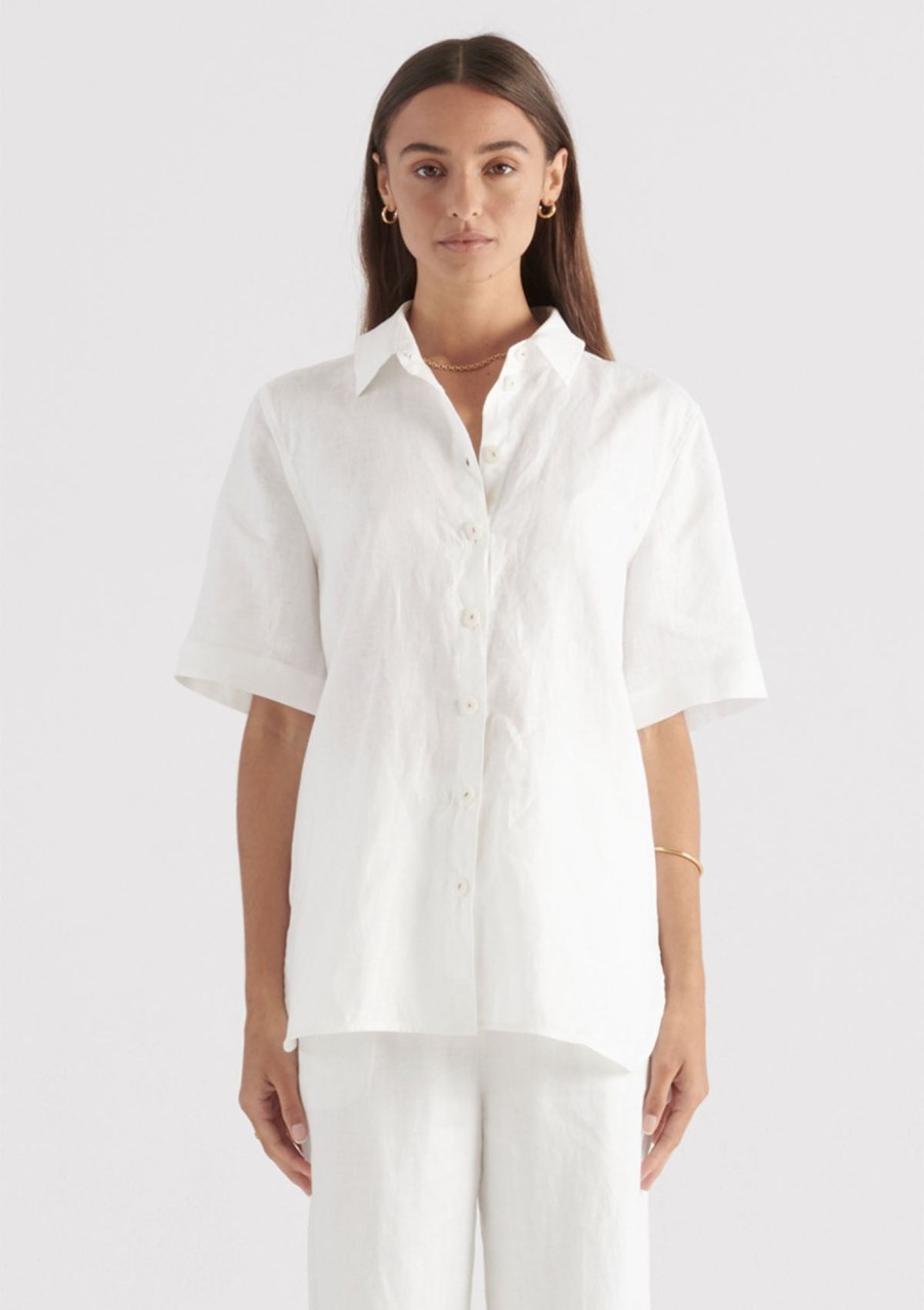 Clothing Elka Collective | Elka Collective Egan Shirt White