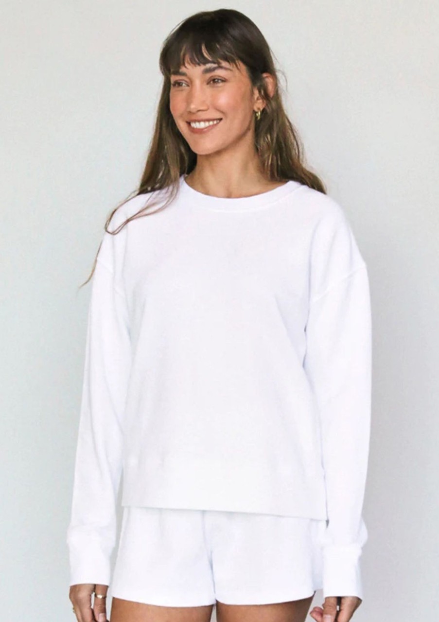 Clothing Perfect White Tee | Perfect Serena Pique Drop Shoulder Pullover