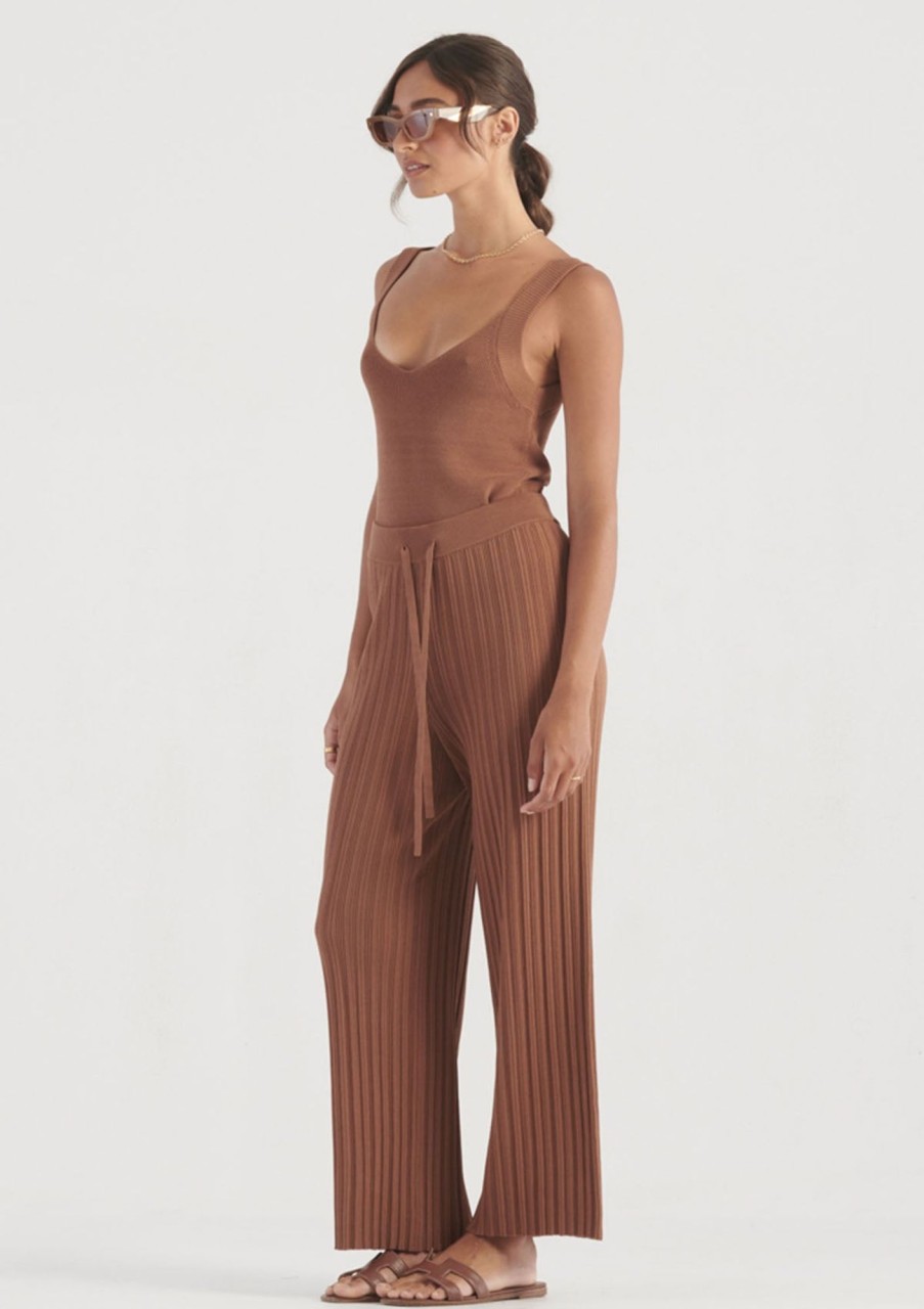 Clothing Elka Collective | Elka Collective Vittoria Knit Pant Caramel