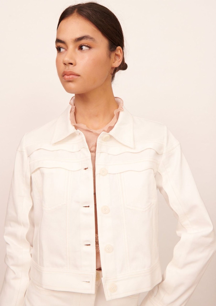 Clothing Apartment Clothing | Apartment Clothing Thea Denim Jacket White