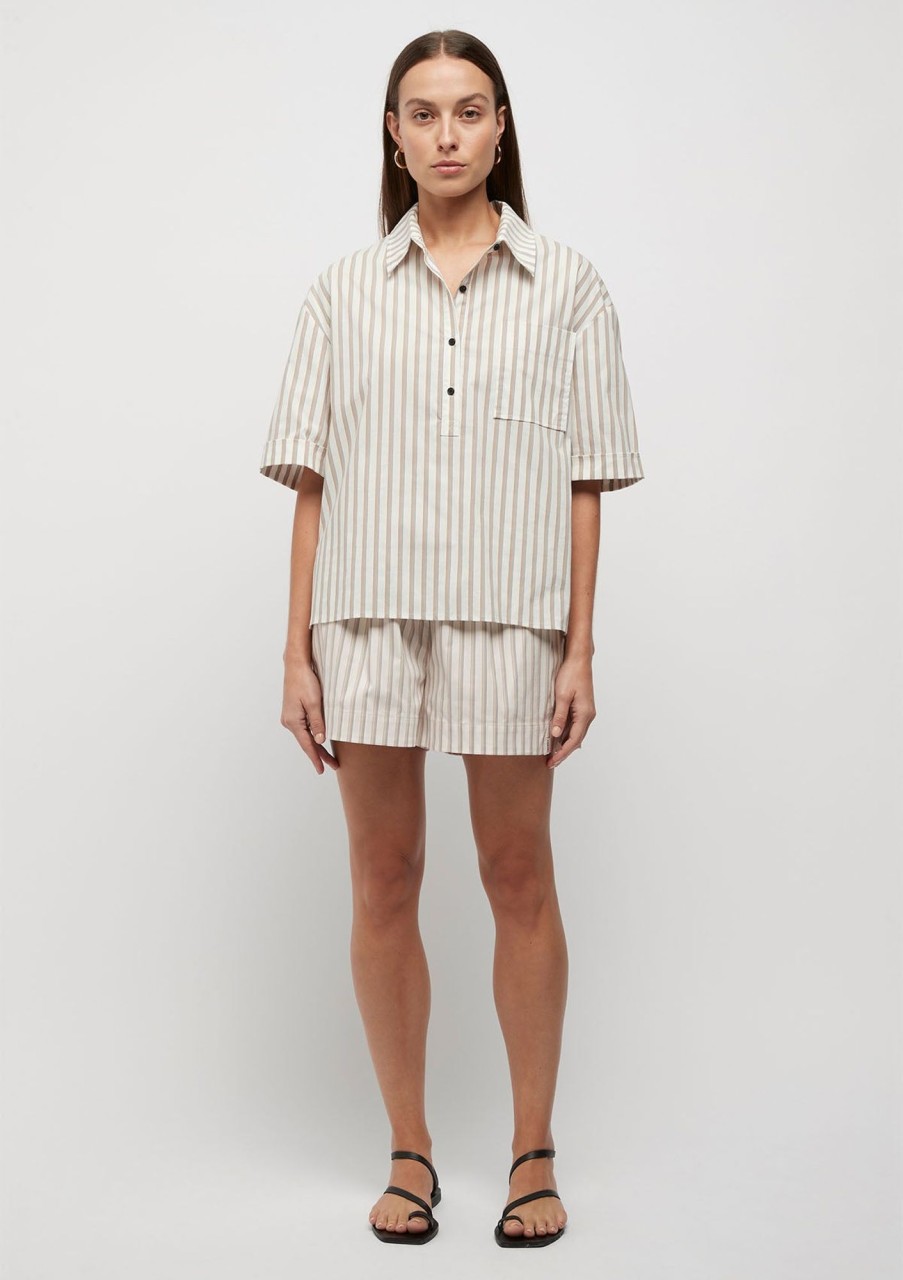 Clothing FRIEND of AUDREY | Friend Of Audrey Riviera Striped Short Neutral