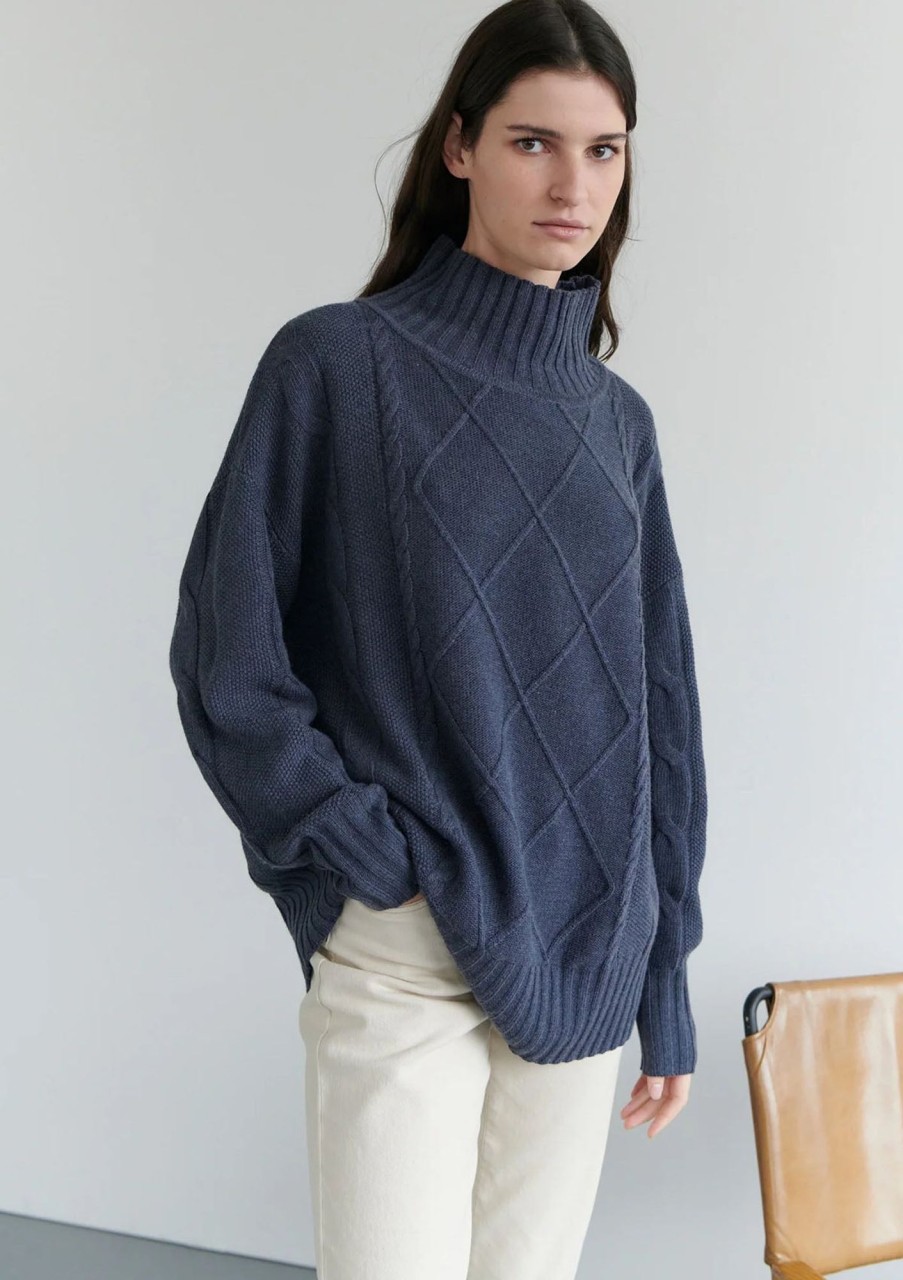 Clothing POL Clothing | Pol Clothing Sunrise Cable Knit Biscuit