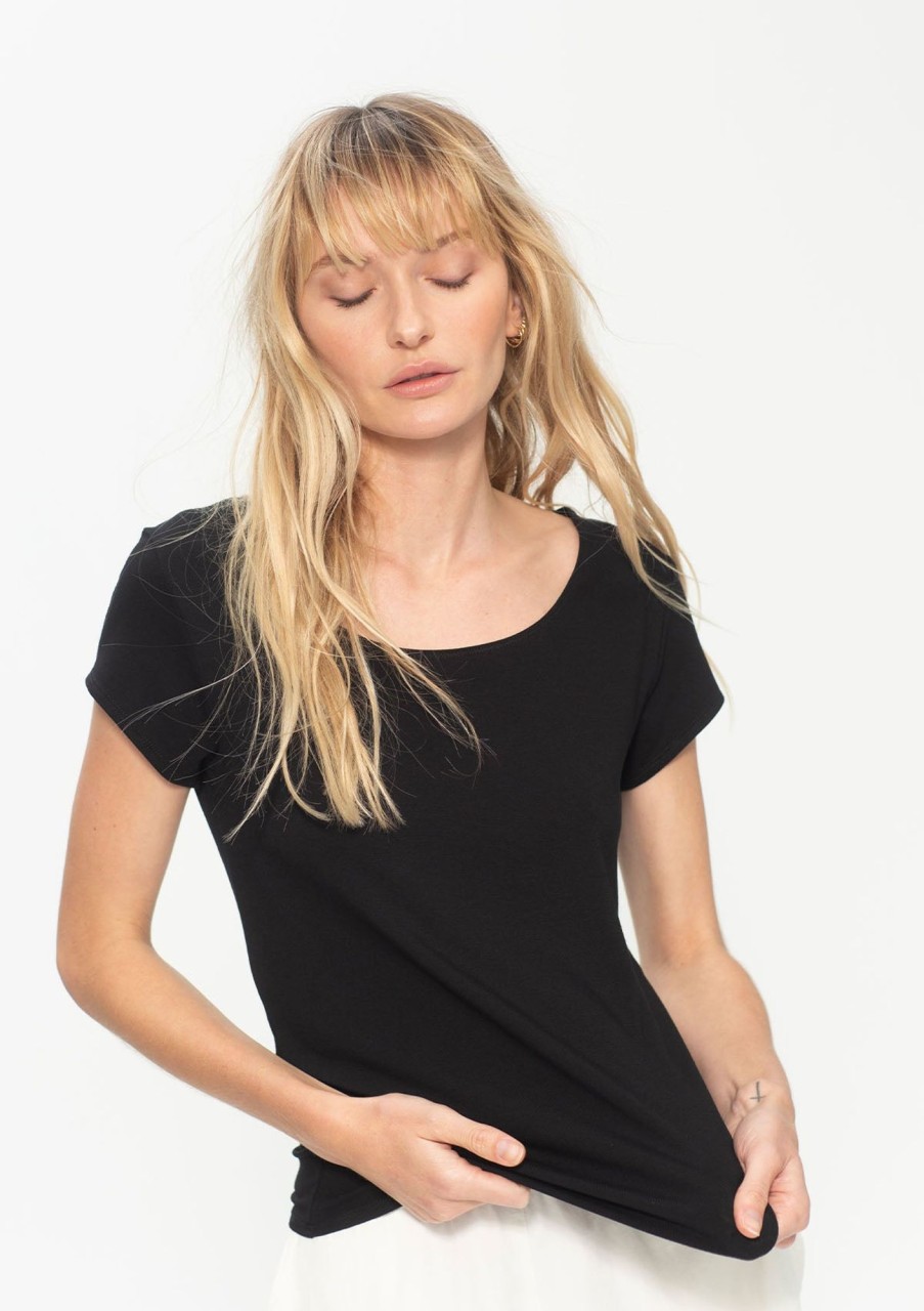 Clothing Mela Purdie | Mela Purdie Matte Jersey Scoop Neck T