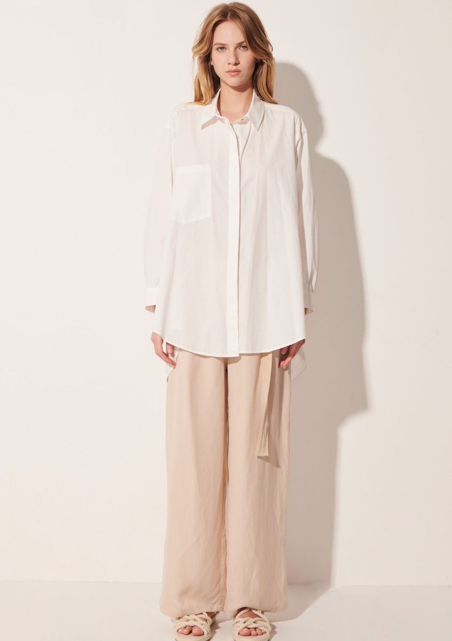 Clothing POL Clothing | Pol Clothing Lagoon Draped Back Shirt White