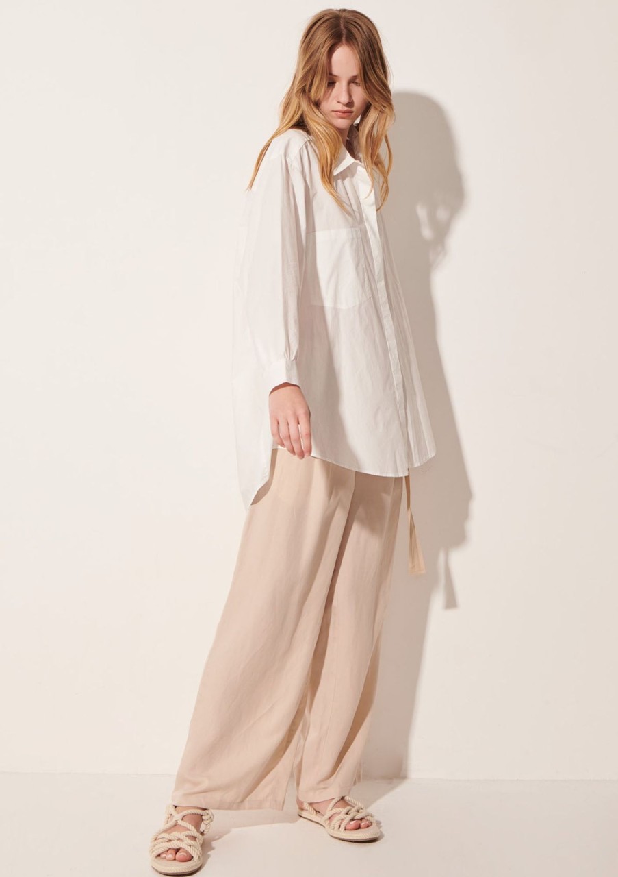 Clothing POL Clothing | Pol Clothing Lagoon Draped Back Shirt White