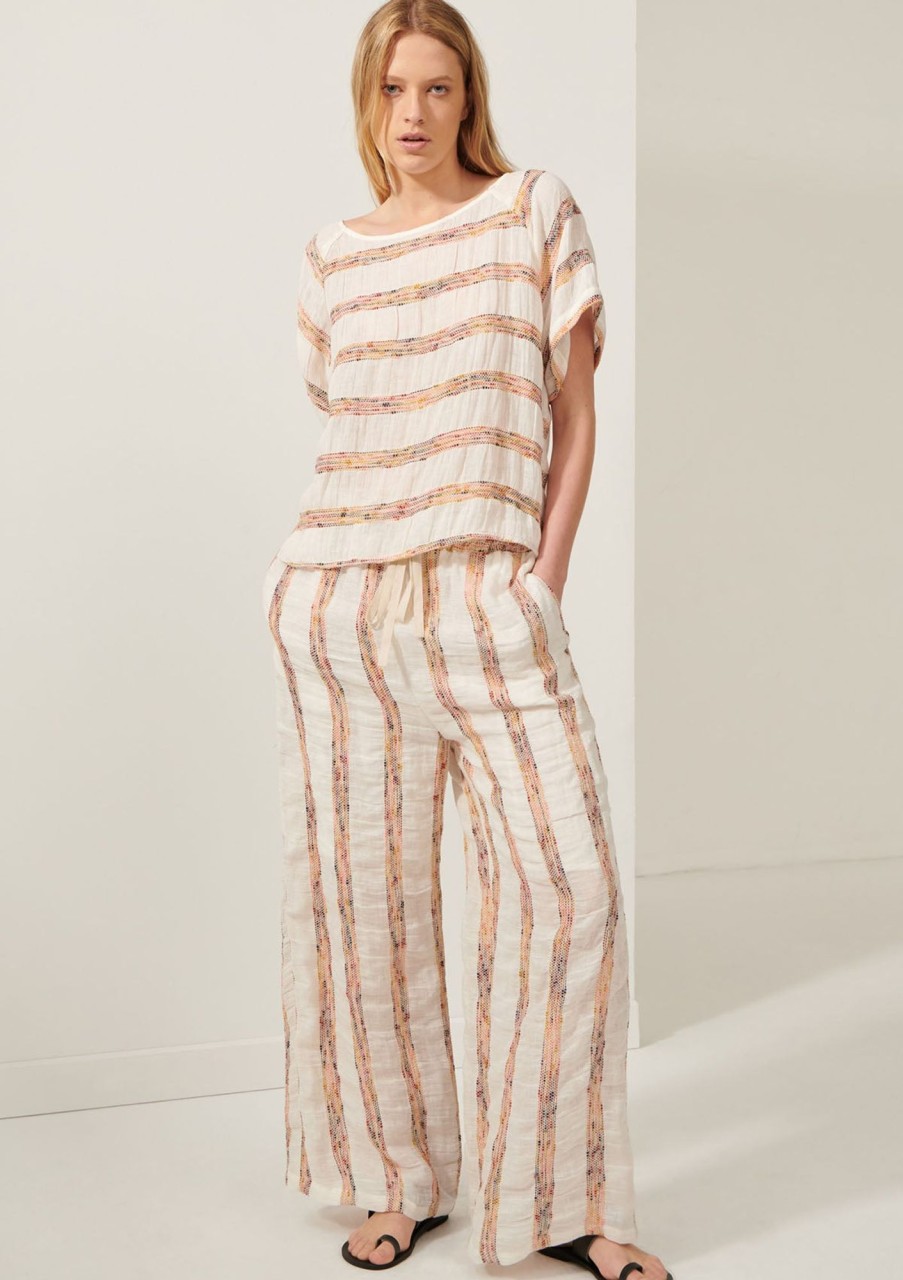 Clothing POL Clothing | Pol Clothing Parterre Pant Peach Stripe