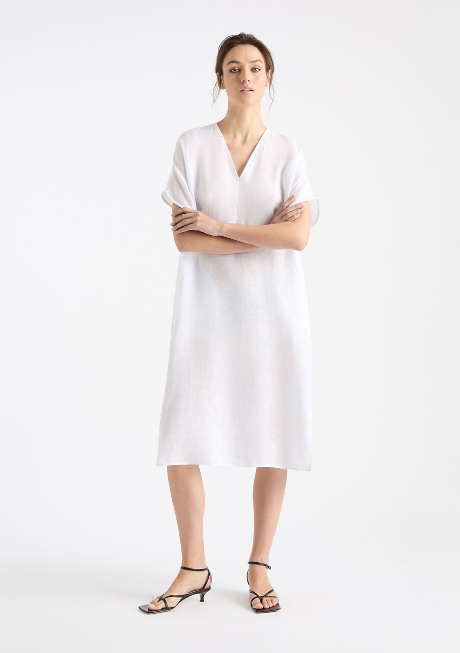 Clothing Mela Purdie | Mela Purdie Pure Linen Wedge Dress