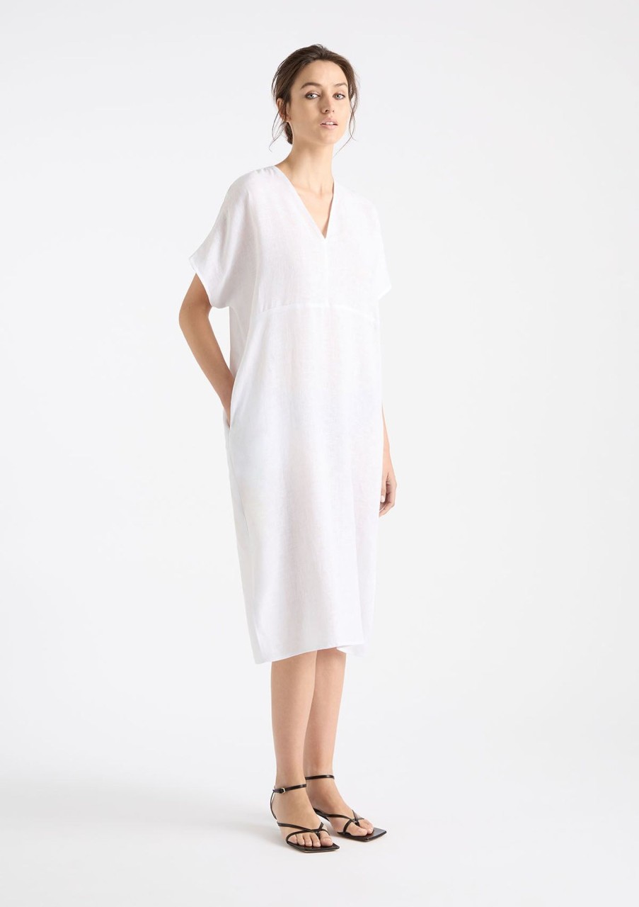 Clothing Mela Purdie | Mela Purdie Pure Linen Wedge Dress