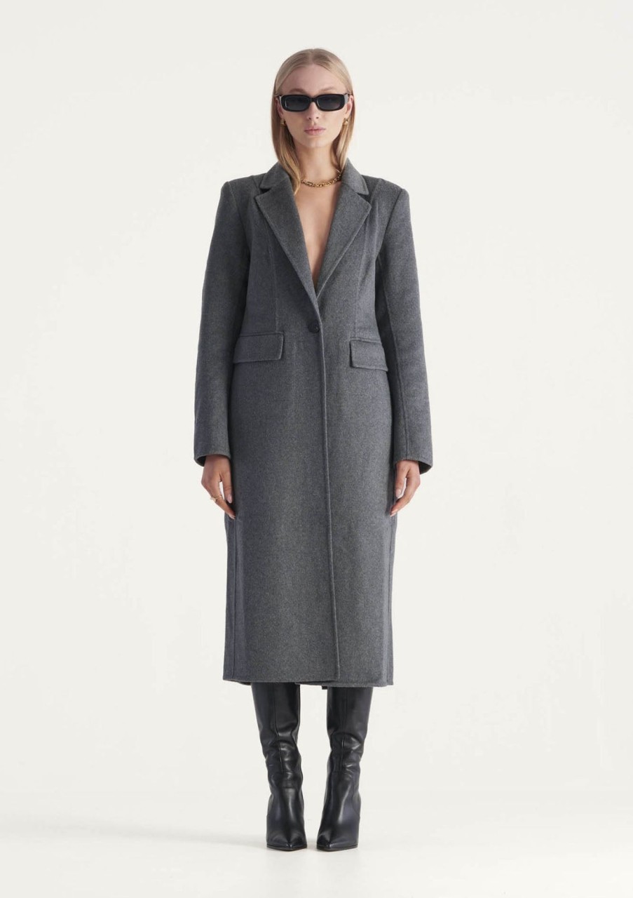 Clothing Elka Collective | Elka Collective Alba Coat Dark Grey Marle