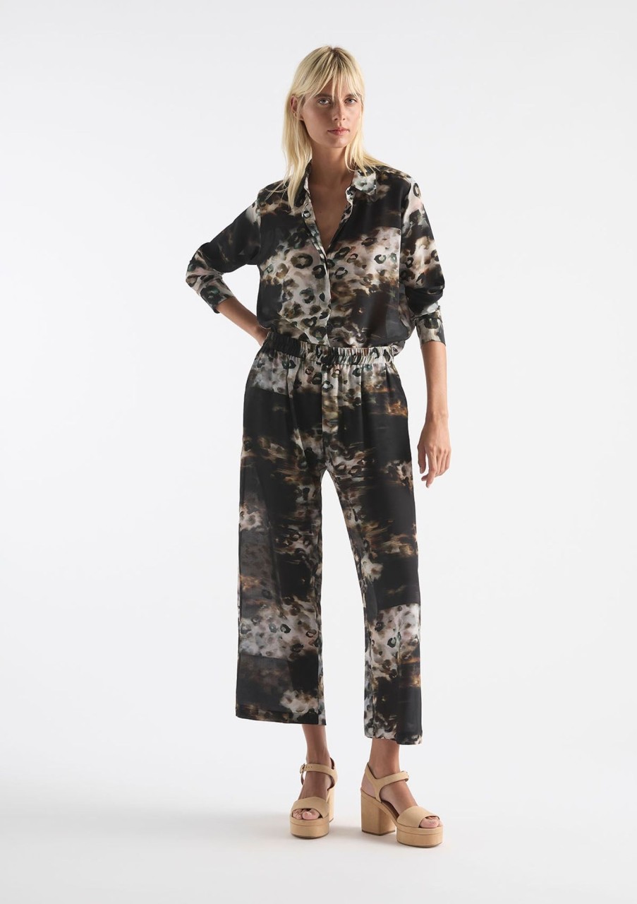 Clothing Mela Purdie | Mela Purdie Print Silk Pace Pant Illusion