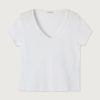 Clothing American Vintage | American Vintage Sonoma V-Neck T-Shirt White