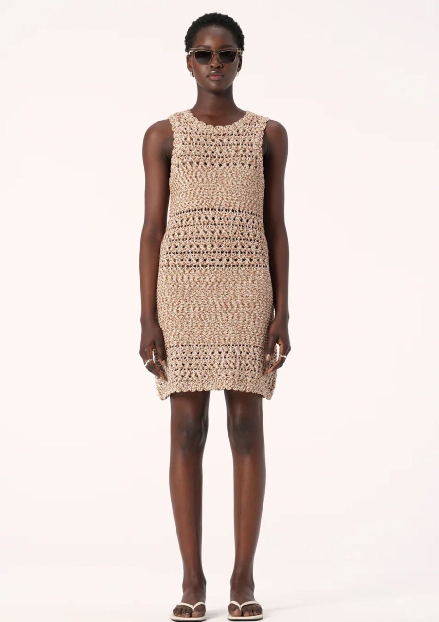 Clothing Elka Collective | Elka Collective Altea Knit Dress Tan Mix