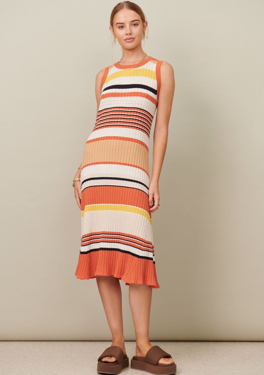 Clothing POL Clothing | Pol Clothing Chloe Dress Warm Stripe