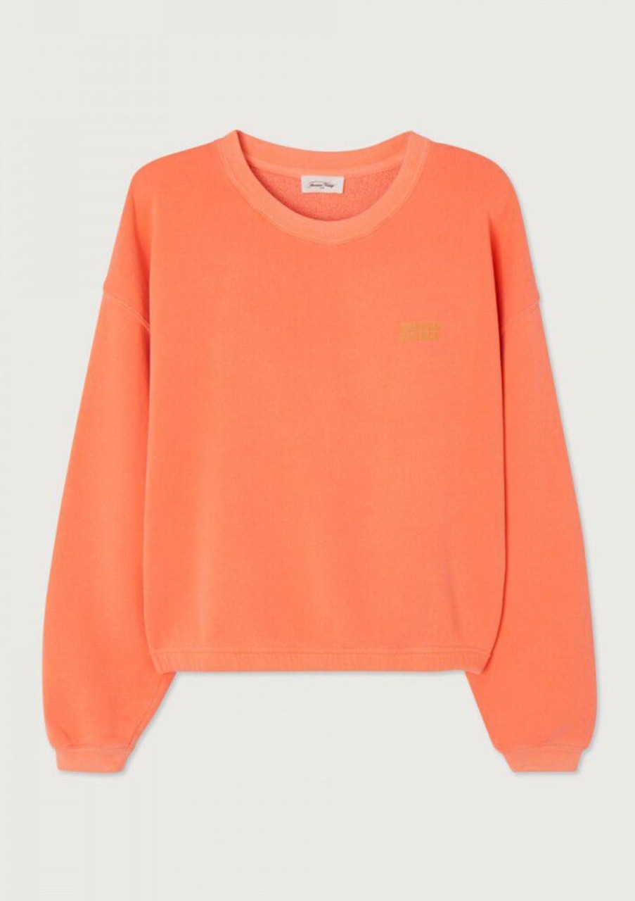 Clothing American Vintage | American Vintage Izubird Sweatshirt Orange Fluo