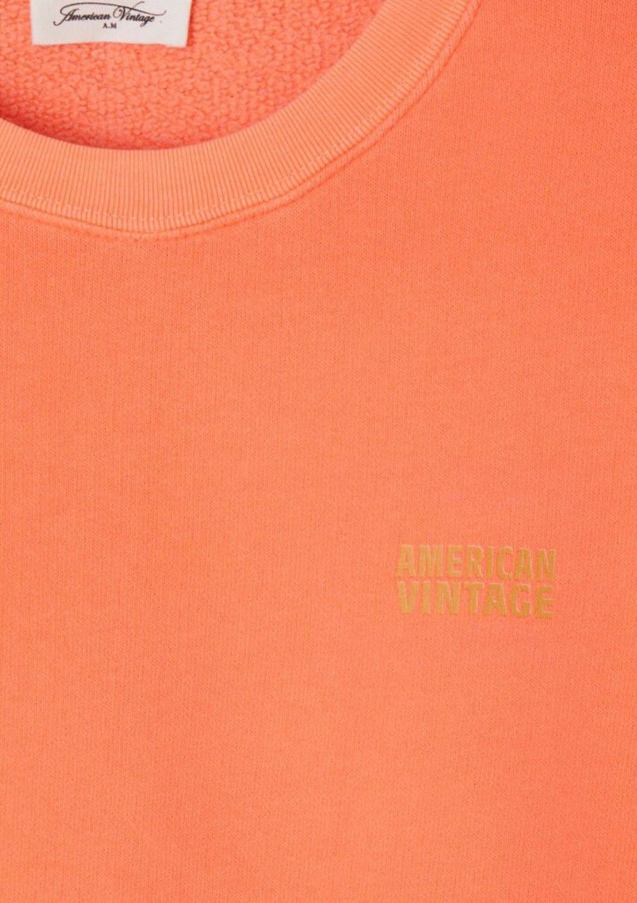 Clothing American Vintage | American Vintage Izubird Sweatshirt Orange Fluo