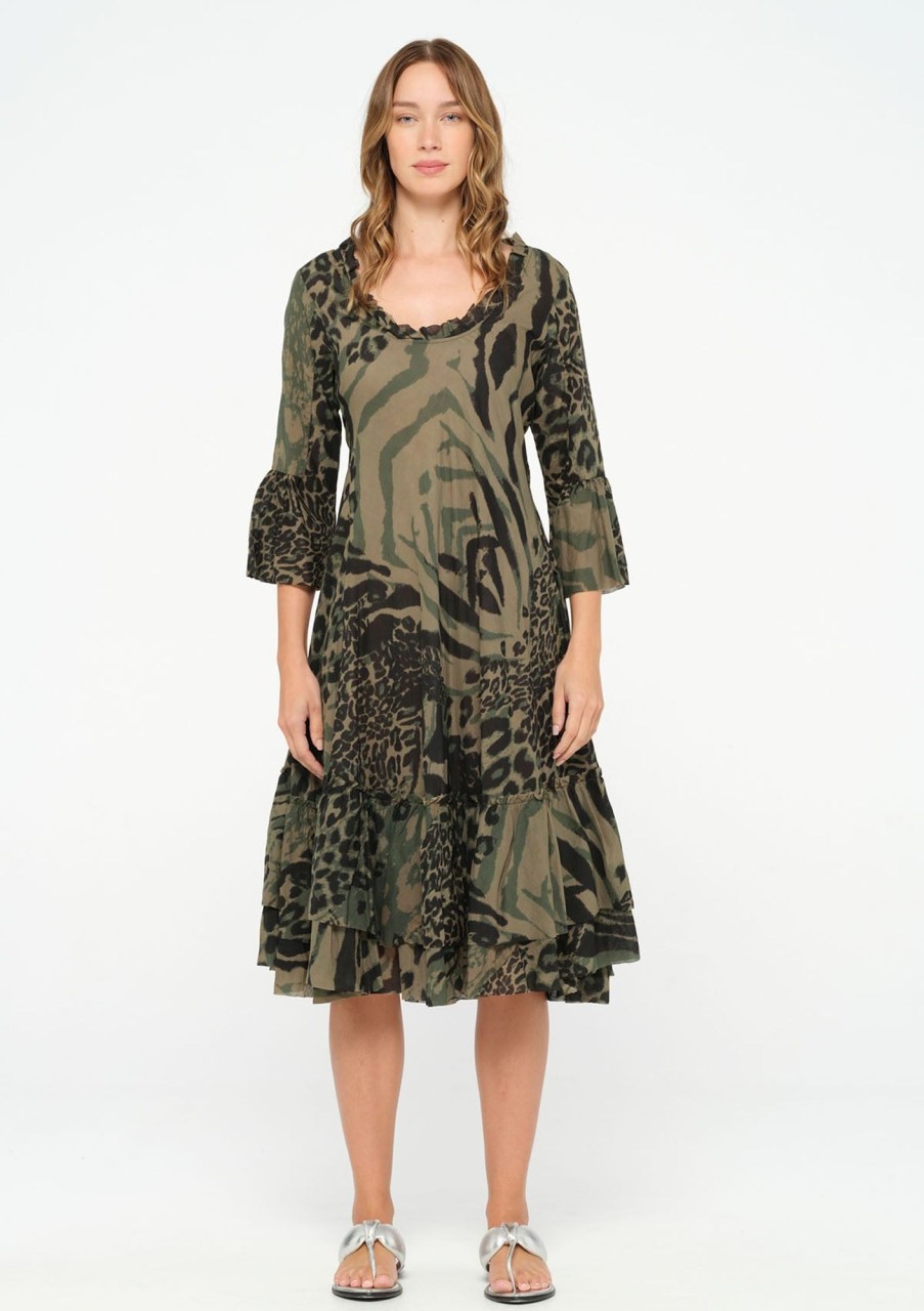 Clothing One Season | One Season Valentina Dress La Paz Khaki