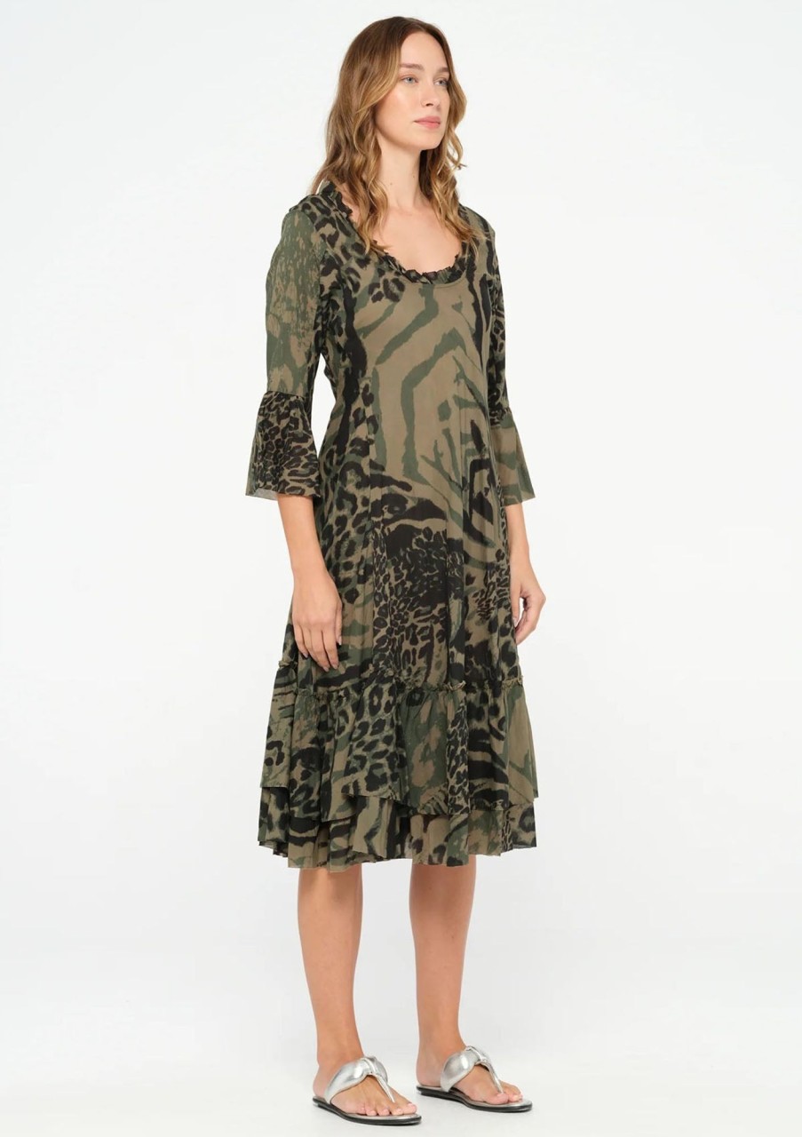 Clothing One Season | One Season Valentina Dress La Paz Khaki