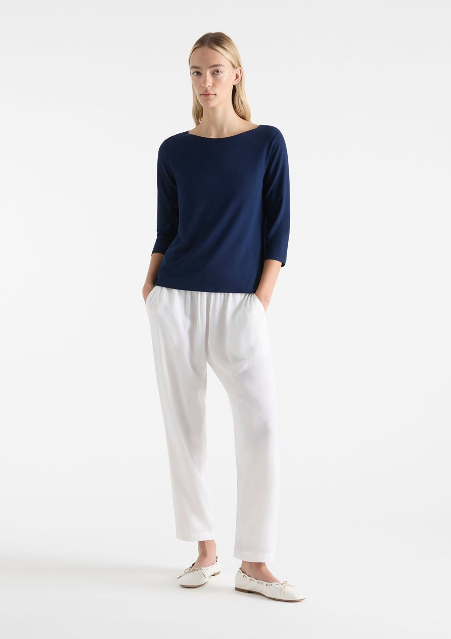 Clothing Mela Purdie | Mela Purdie Matte Jersey Relaxed Boatneck