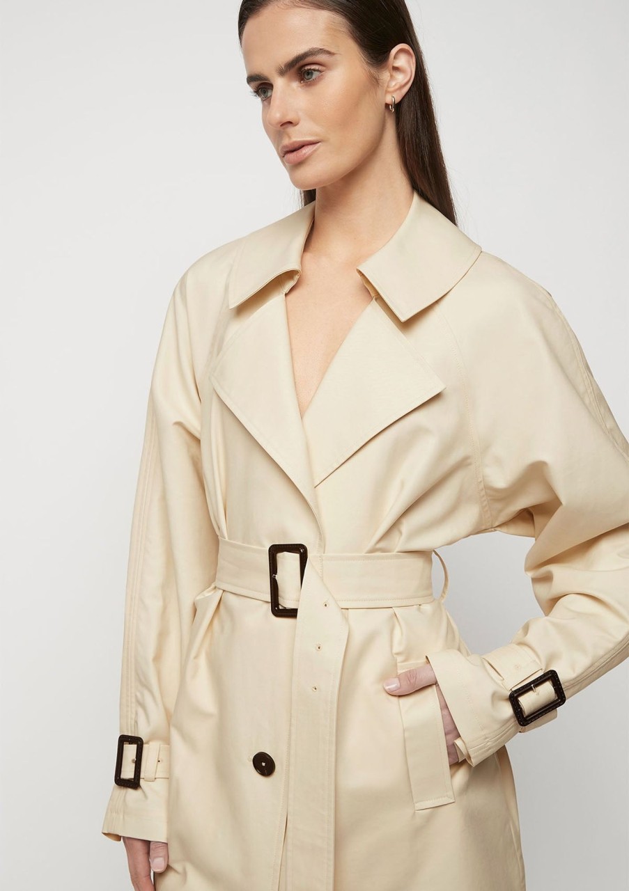 Clothing FRIEND of AUDREY | Friend Of Audrey Browne Oversized Trench Coat Bone