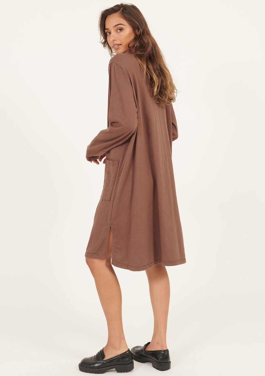 Clothing Primness | Primness Lina Long Line Cardi Choc Chip