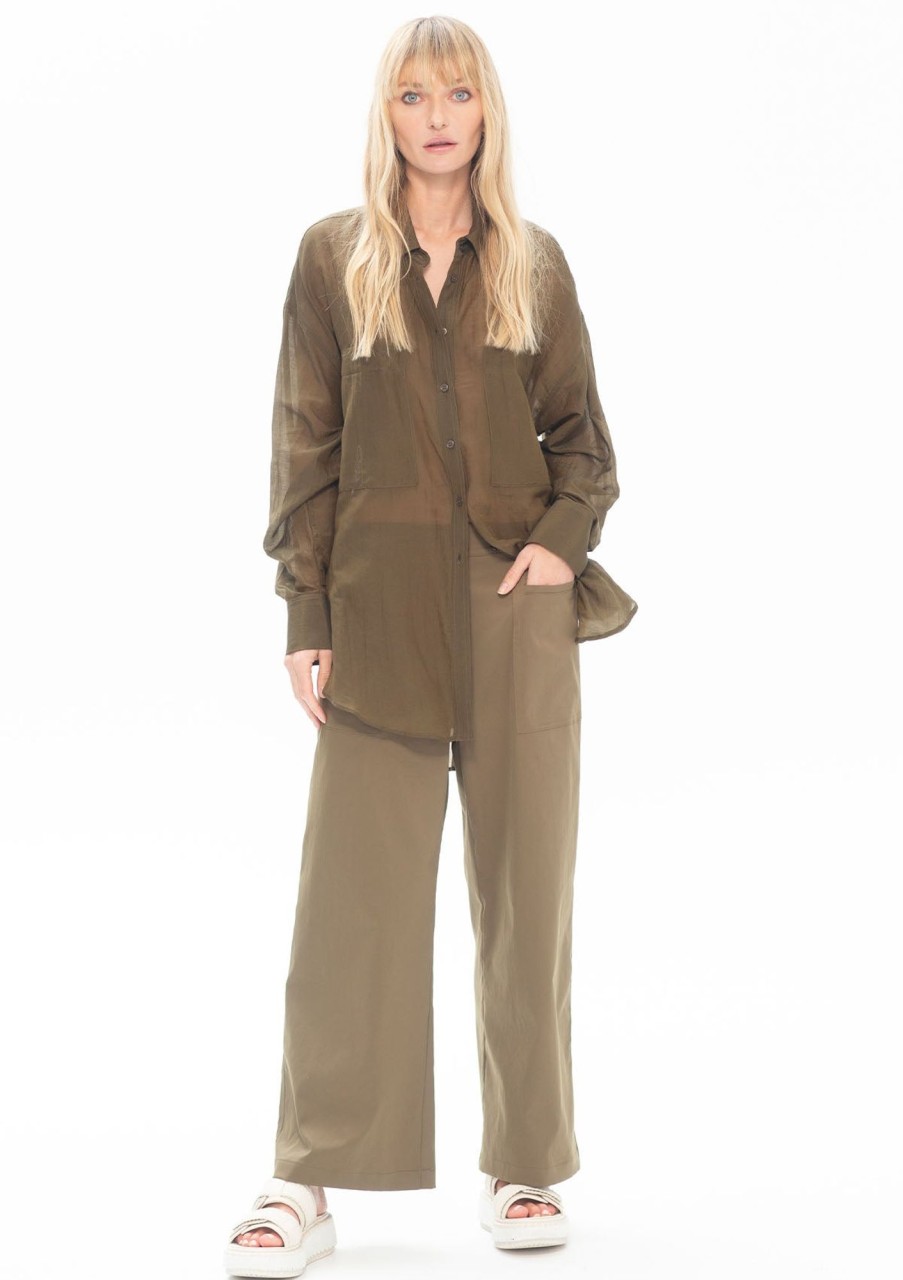 Clothing Mela Purdie | Mela Purdie Silk Cotton Voile Double Pocket Shirt