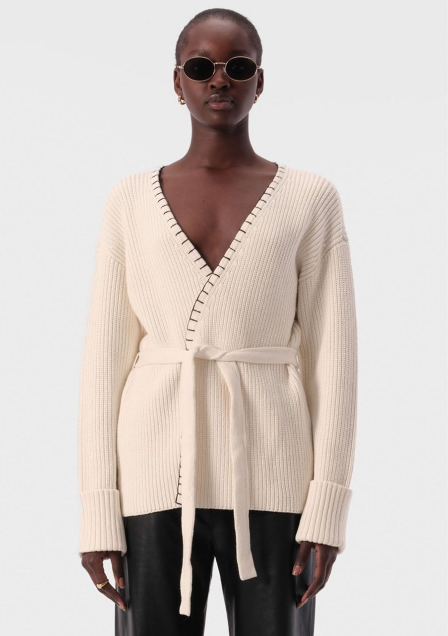 Clothing Elka Collective | Elka Collective Larsson Cardi Ivory Black