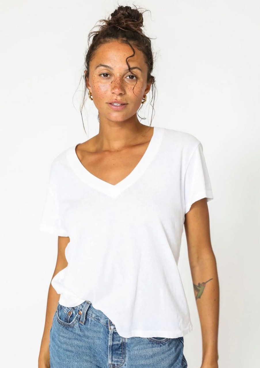 Clothing Perfect White Tee | Perfect Tee Hendrix Basic V Neck White