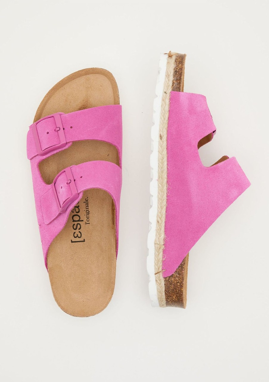 Accessories Espadrij | Espadrij Ami Velour Espadrille Fuschia