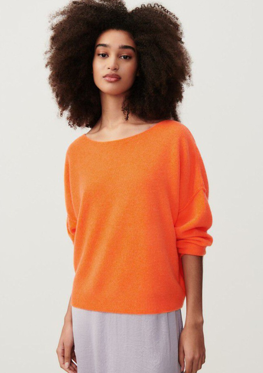 Clothing American Vintage | American Vintage Damsville Sweater Orange Fluo