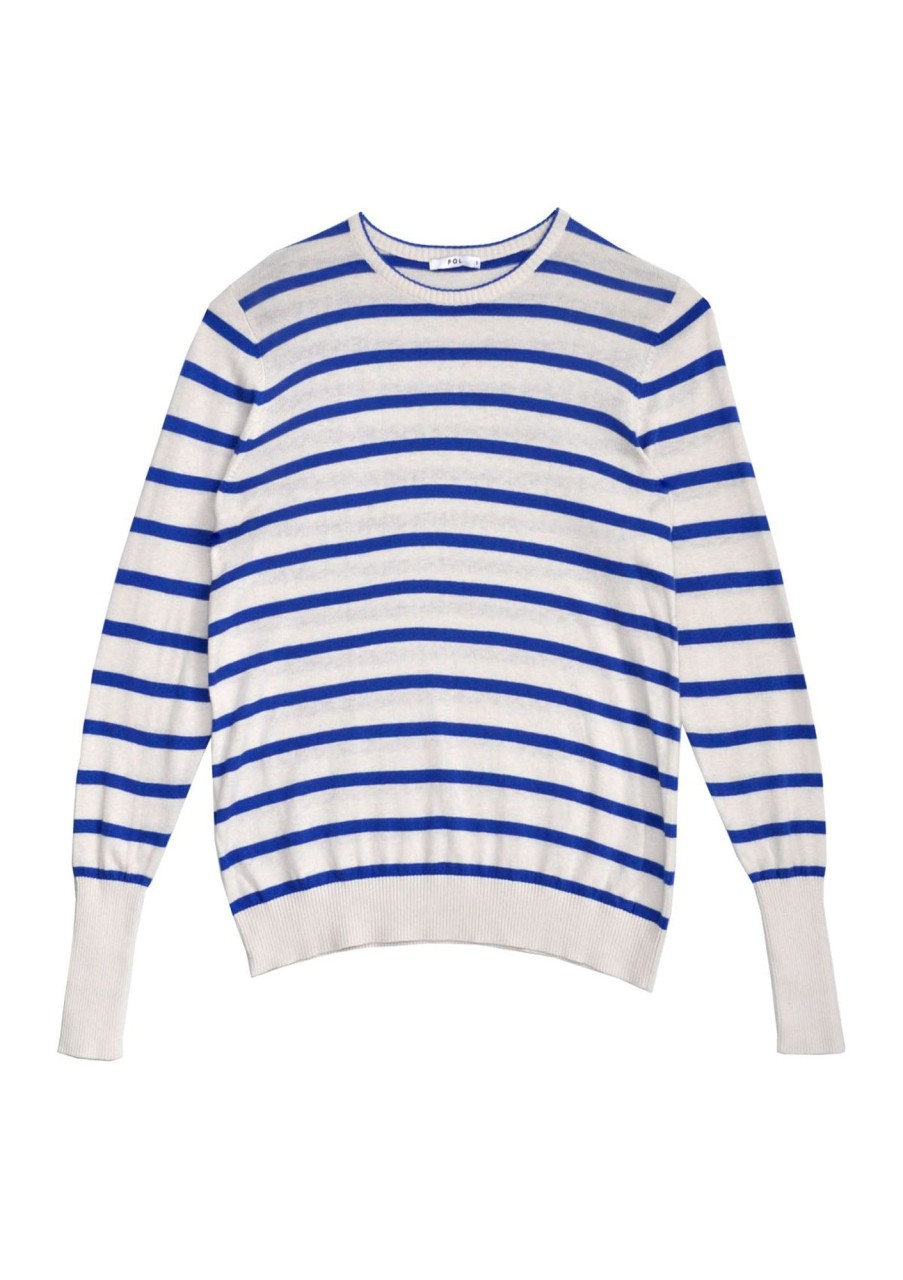 Clothing POL Clothing | Pol Clothing Willa Striped Knit Natural Marine