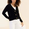 Clothing Mia Fratino | Mia Fratino Thea Button Cardi Jet Black