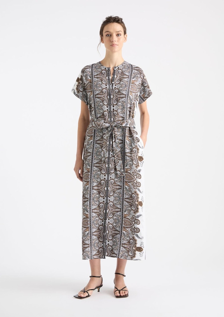 Clothing Mela Purdie | Mela Purdie Print Linen Shell Dress Lattice