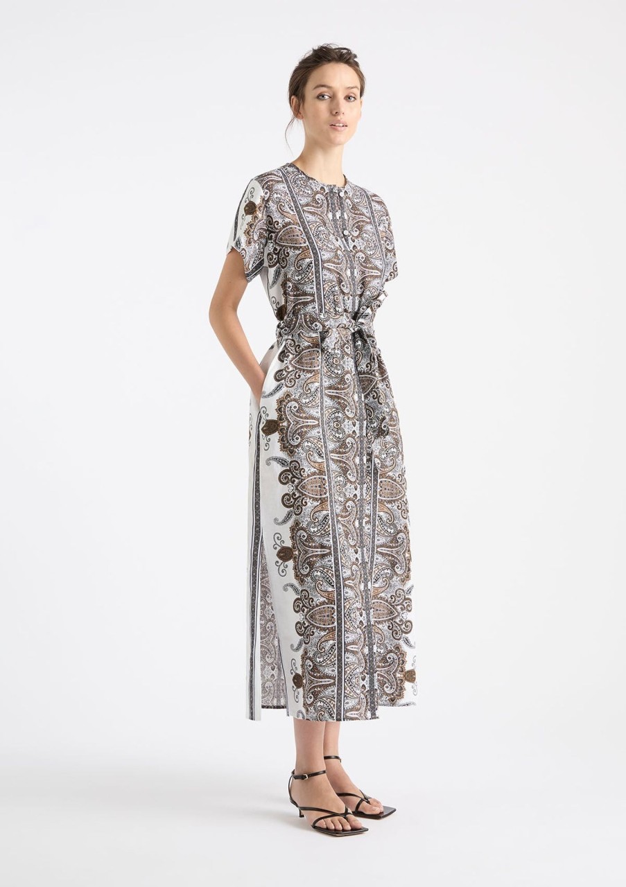 Clothing Mela Purdie | Mela Purdie Print Linen Shell Dress Lattice