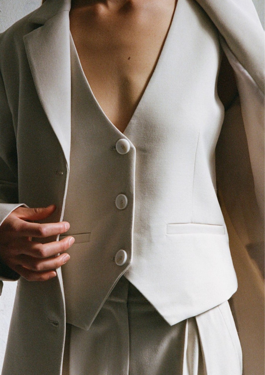 Clothing FRIEND of AUDREY | Friend Of Audrey Filippa Single Breasted Blazer Winter White