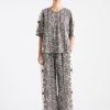 Clothing Mela Purdie | Mela Purdie Print Linen Plaza T Lattice